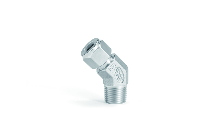 SS316L JPE 45°卡套外螺纹弯头1/2"卡套1/2"NPT