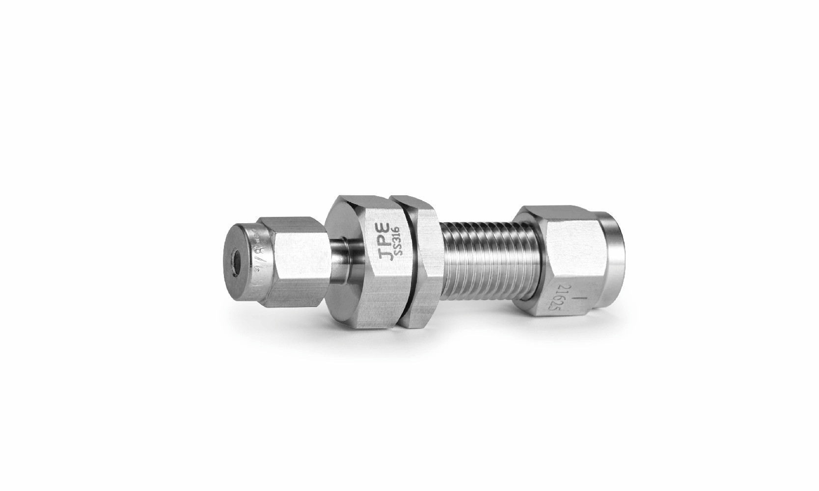 SS316L JPE 异径卡套穿板直通接头6mm*10mm