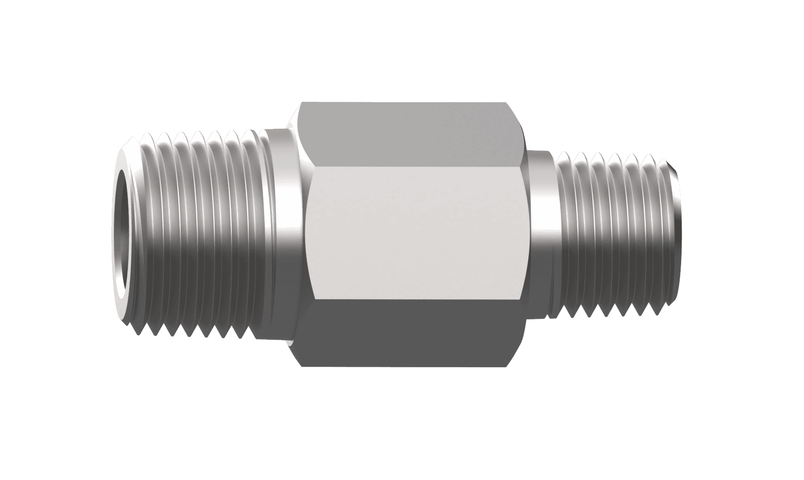 SS316L JPE 公称管螺纹异径六角双外螺纹1/4"NPT 3/4"NPT