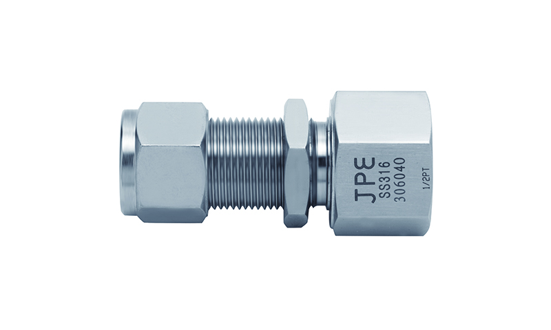 SS316L JPE 卡套内螺纹穿板直通接头6mm卡套1/8"BSPT