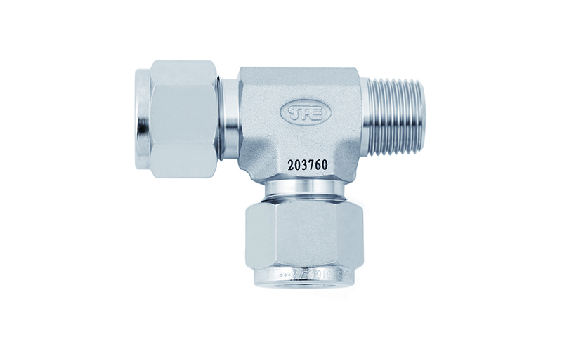 SS316L JPE 边外螺纹卡套三通1"卡套3/4"BSPT